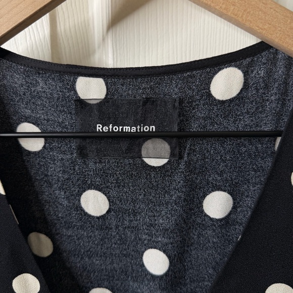 Reformation Megan Dress a polka Dot Button Front Mini Womens Size 6 - Picture 6 of 7